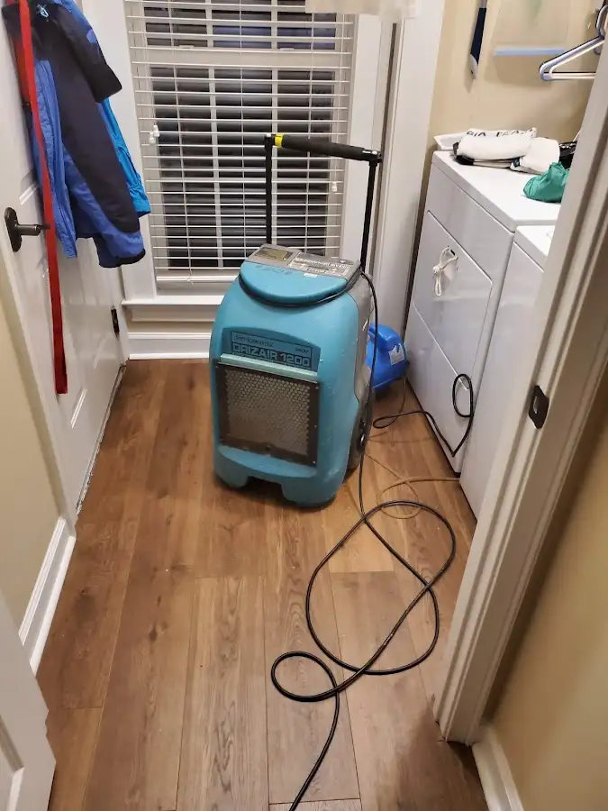 Commercial dehumidifier deployed for Flood Damage Cleanup in Greenbelt